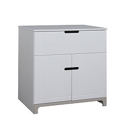 Bílo-šedá dvoudveřová komoda Pinio Mini