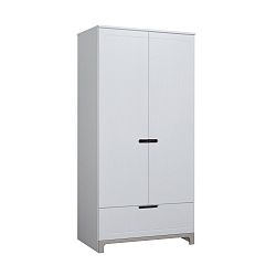 Bílo-šedá dvoudveřová šatní skříň Pinio Mini