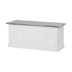 Bílo-šedá úložná truhla Siome, délka 105 cm