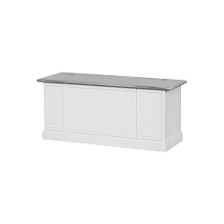 Bílo-šedá úložná truhla Siome, délka 128 cm