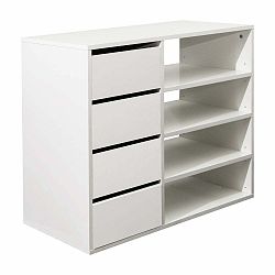 Bílý botník v dekoru dubu Tom - TemaHome
