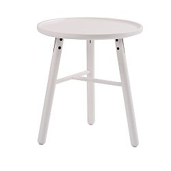 Bílý březový odkládací stolek  Folke Saga, ⌀ 50 cm
