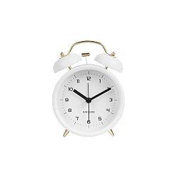 Bílý budík Karlsson Classic Bell, ⌀ 10 cm