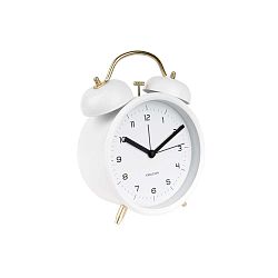 Bílý budík Karlsson Classic Bell, ⌀ 14 cm