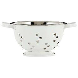Bílý cedník se srdíčky Premier Housewares Hearts