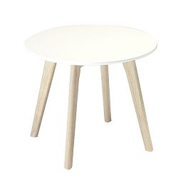 Bílý dřevěný konferenční stolek Knuds Life, Ø 48 cm