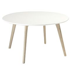 Bílý dřevěný konferenční stolek Knuds Life, Ø 80 cm
