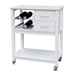 Bílý dřevěný kuchyňský vozík Premier Housewares