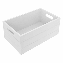 Bílý dřevěný úložný box 36x26x15 cm – Orion
