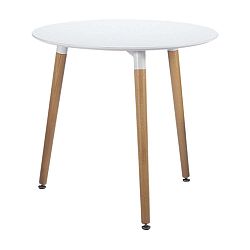 Bílý jídelní stůl Leitmotiv Elementary, ø 80 cm