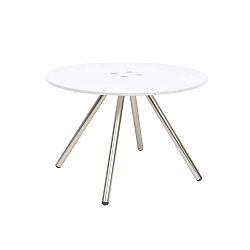 Bílý konferenční stolek Letmotiv Sliced, ø 60 cm