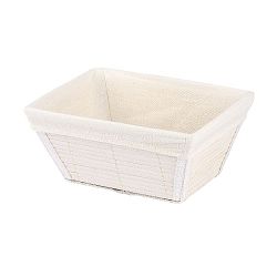 Bílý košík Wenko Bamboo, šířka 19,5 cm