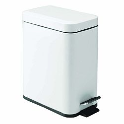 Bílý kovový nášlapný odpadkový koš iDesign, 5 l