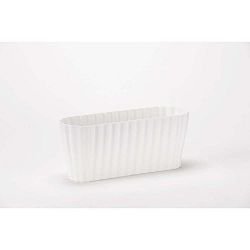 Bílý květináč Plastia Flowerbox, délka 38 cm