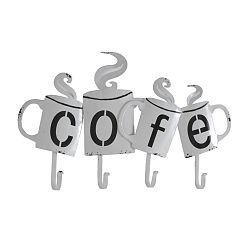 Bílý nástěnný kovový věšák Geese Cofe