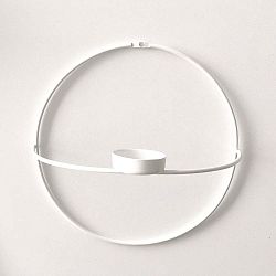 Bílý nástěnný svícen Circle, ø 21 cm