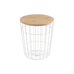 Bílý odkládací stolek Actona Lotus Light, Ø 34 cm