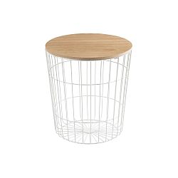 Bílý odkládací stolek Actona Lotus Light, Ø 43 cm