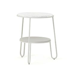 Bílý odkládací stolek HARTÔ Anatole, ⌀ 40 cm
