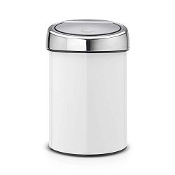 Bílý odpadkový koš Brabantia Touch Bin, 3 l
