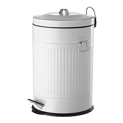 Bílý odpadkový koš z kovu Unimasa, 20 l