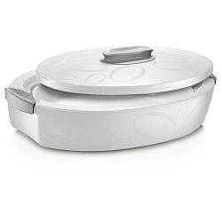 Bílý oválný termo box se zapékací mísou Enjoy, 4 l
