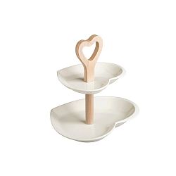 Bílý porcelánový etažér Brandani Heart Cake