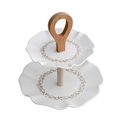 Bílý porcelánový etažér Brandani Riccioli