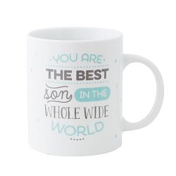 Bílý porcelánový hrneček Mr. Wonderful Best Son