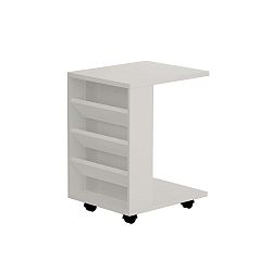 Bílý příruční stolek na kolečkách Section White
