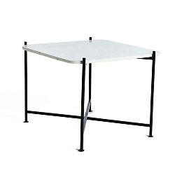 Bílý příruční stolek s deskou z mramoru Simla Top