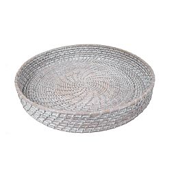 Bílý ratanový podnos Ego Dekor, ø 40 cm