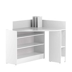 Bílý rohový pracovní stůl TemaHome Wall