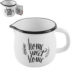 Bílý smaltovaný hrnek Orion Home Sweet, 800 ml