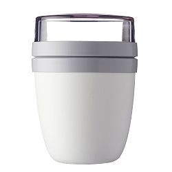 Bílý svačinový box na jogurt Rosti Mepal Ellipse