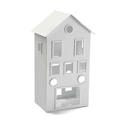 Bílý svícen Versa Metal House, výška 31 cm