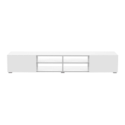 Bílý TV stolek s bílými dvířky TemaHome Podium