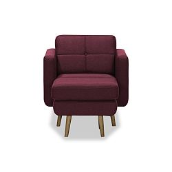 Burgundy křeslo s pufem Vivonita Magnus