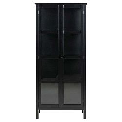 Černá 2dveřová vitrína Actona Eton, výška 180 cm