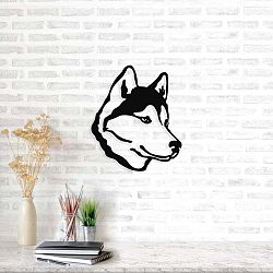 Černá kovová nástěnná dekorace Hachiko, 50 x 50 cm