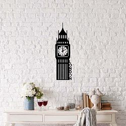 Černá kovová nástěnná dekorace London, 18 x 69 cm