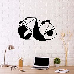Černá kovová nástěnná dekorace Panda, 55 x 33 cm