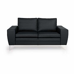 Černá kožená pohovka Softnord Twigo, 166 cm