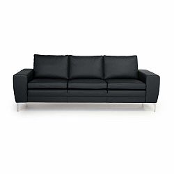 Černá kožená pohovka Softnord Twigo, 227 cm