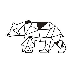 Černá nástěnná kovová dekorace Wall Decor Bear