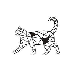 Černá nástěnná kovová dekorace Wall Decor Cat