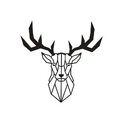 Černá nástěnná kovová dekorace Wall Decor Deer
