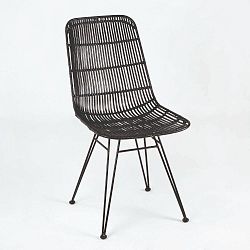 Černá proutěná židle Thai Natura, výška 88 cm