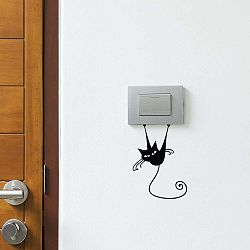 Černá samolepka na vypínač Ambiance Acrobat Cat
