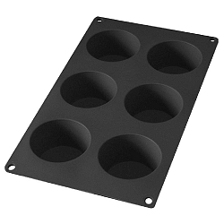 Černá silikonová forma na 6 mini muffinů Lékué